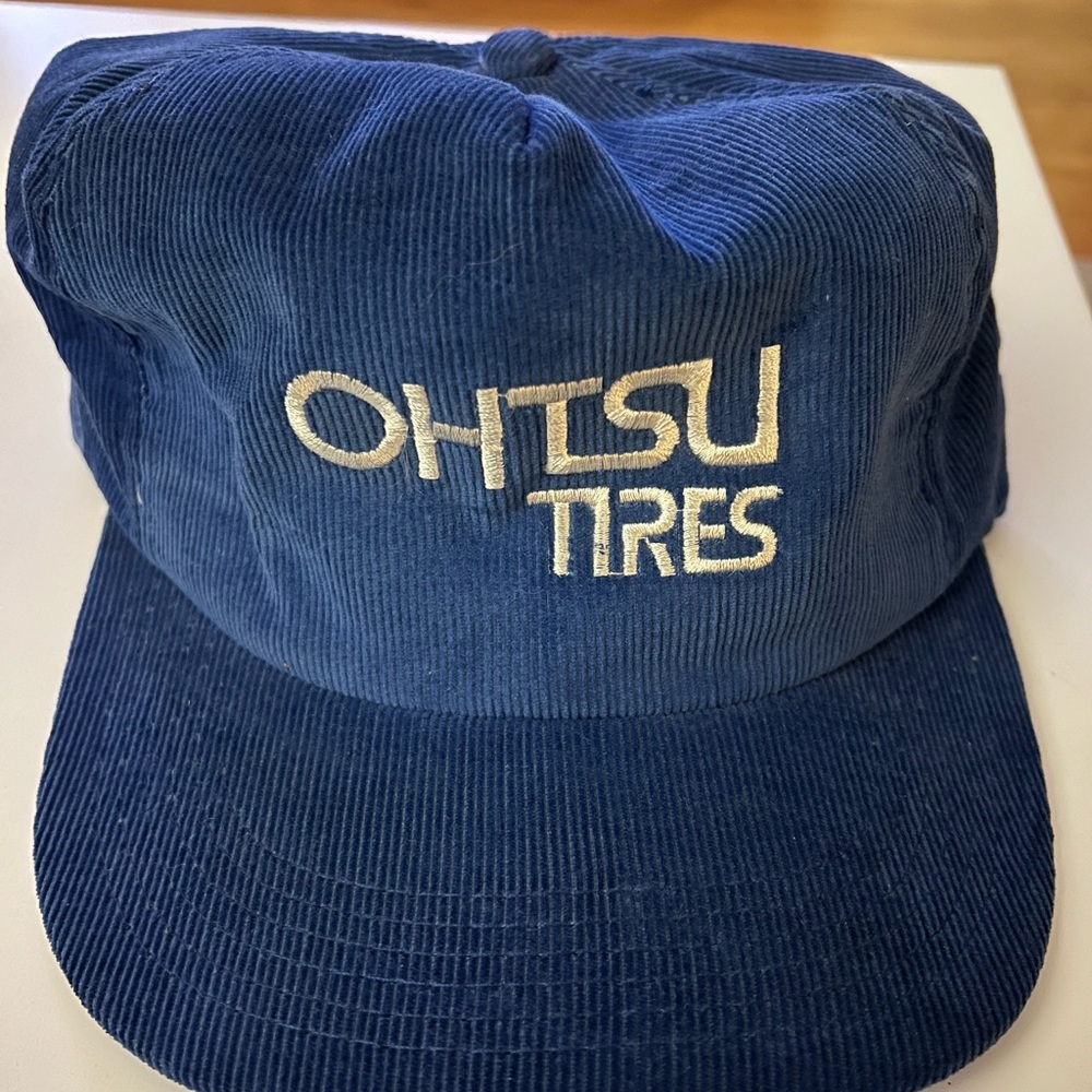 Vintage Ohtsu Tires Blue Corduroy Cap